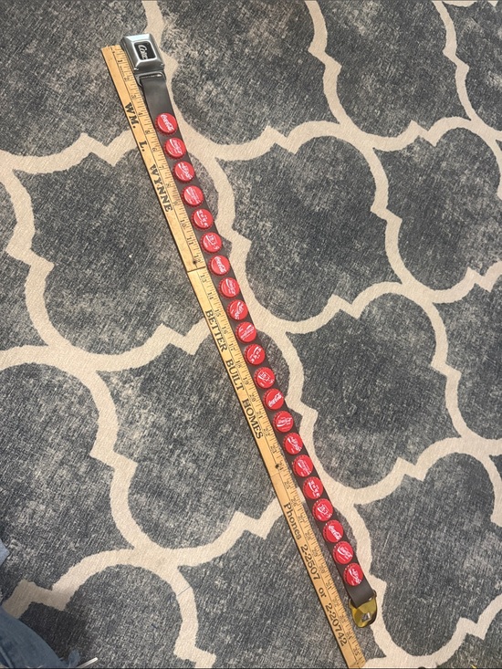 Vintage Coca-Cola Belt with Seatbelt Buckle Global Bottle Caps Y2K Collectible main image 4